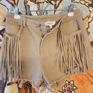 Peach Love Fringed shorts size Large